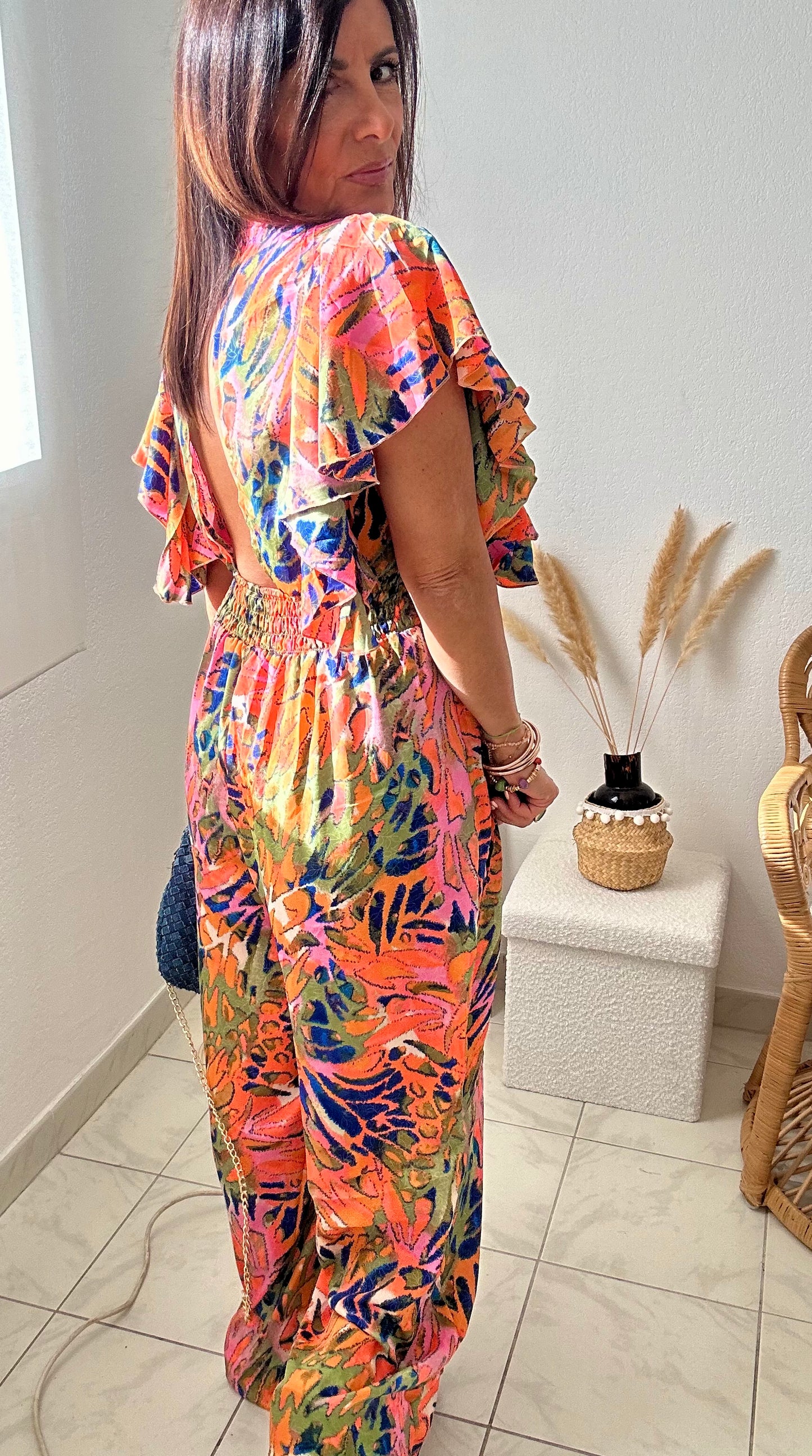 Combinaison corail imprimée TU