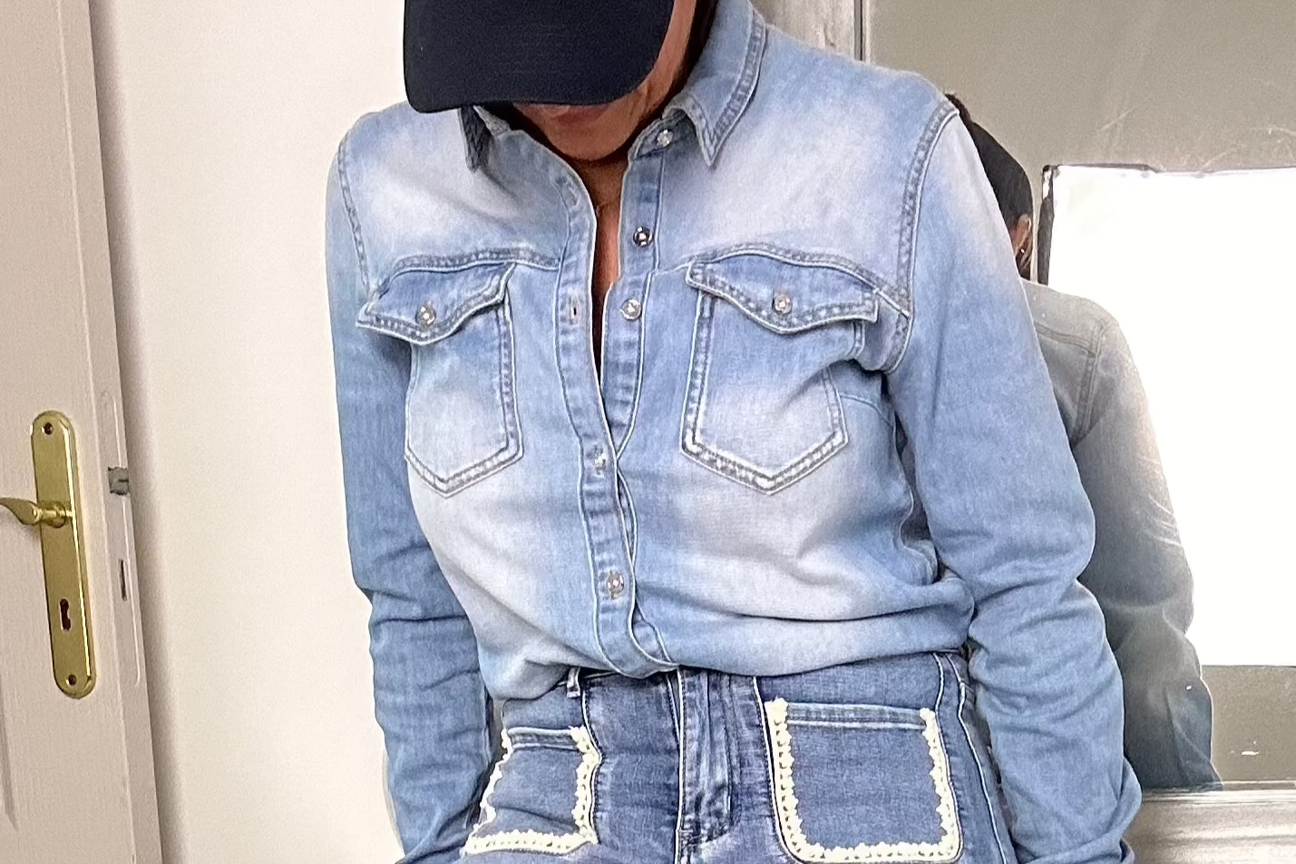 Chemise en jean délavé