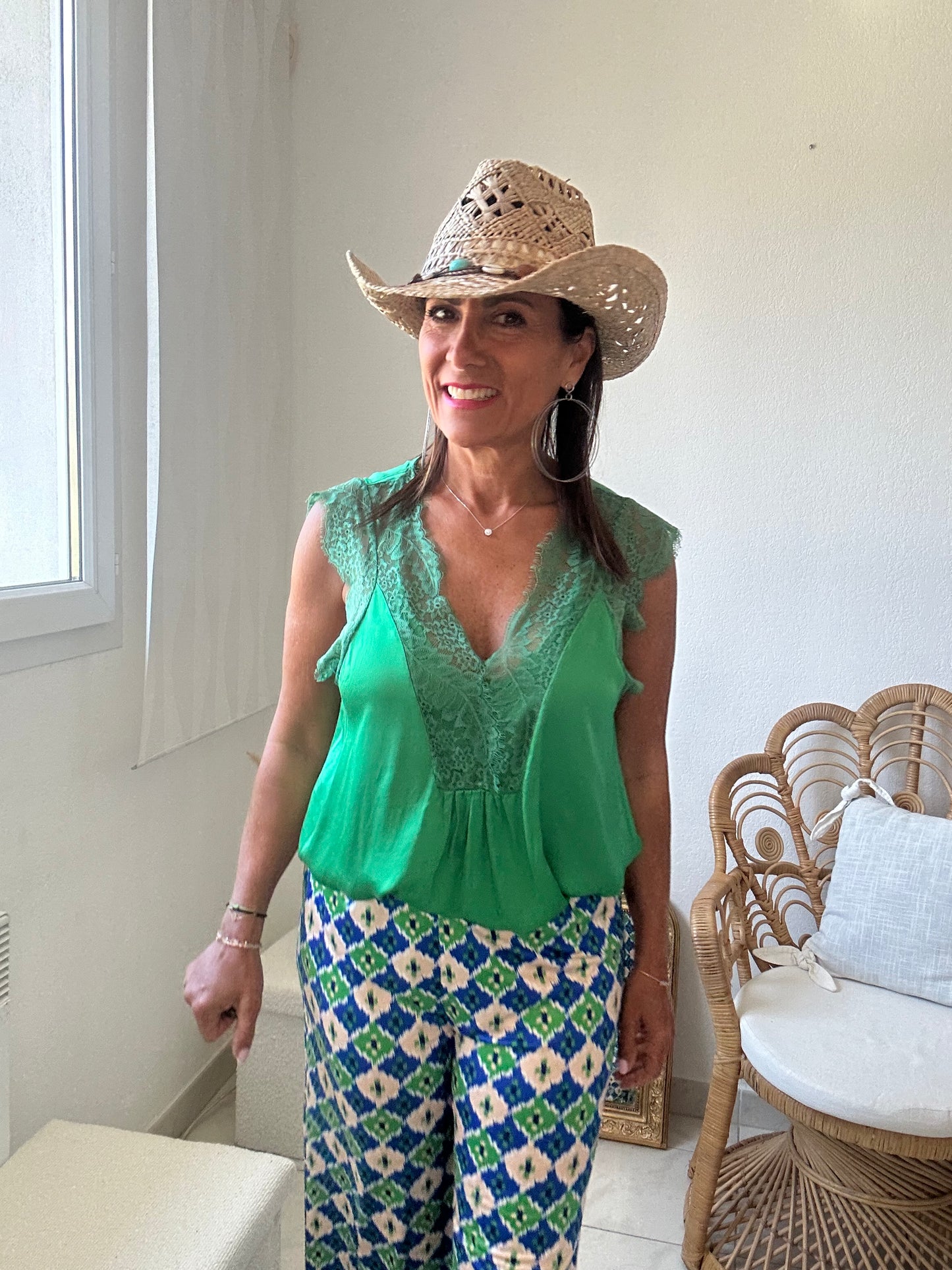 Débardeur viscose et dentelle