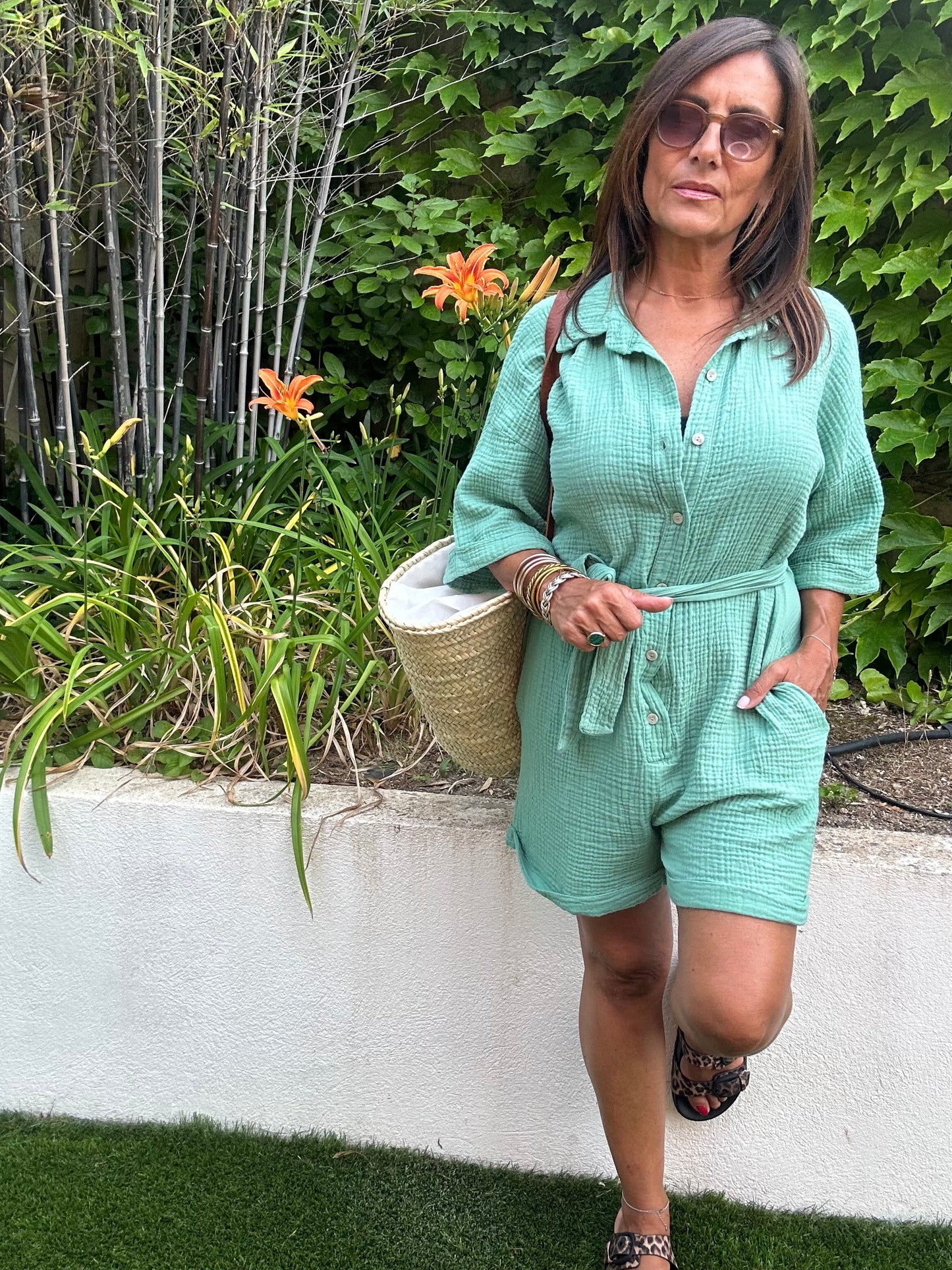 Combinaison short gaze de coton TU