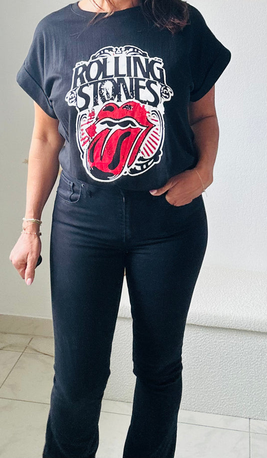 Tee-shirt rolling stone noir