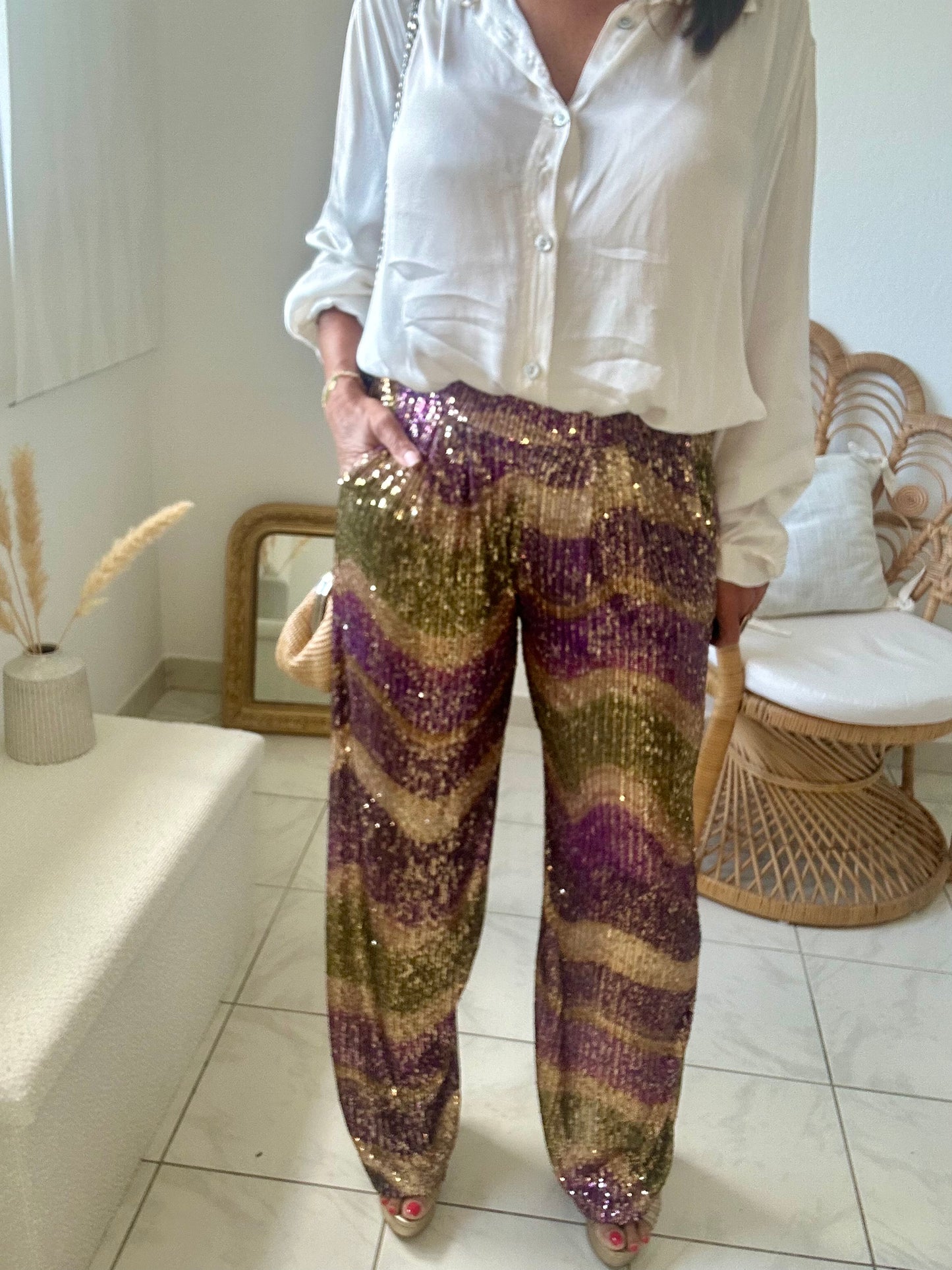 Pantalon sequin TU