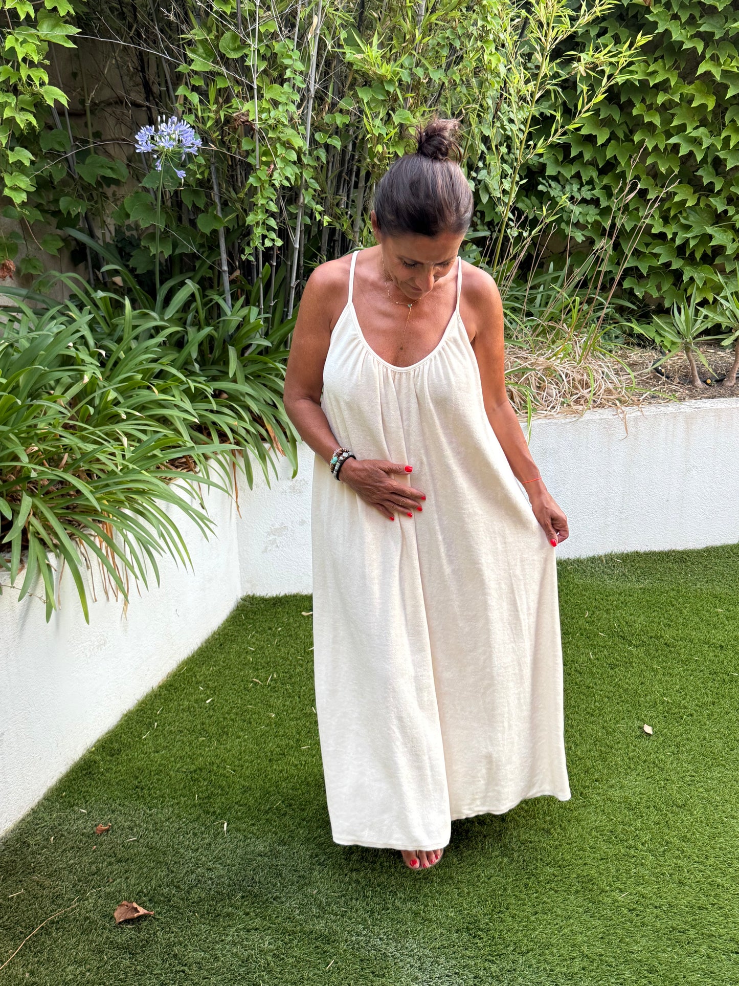 Robe longue éponge dos nu