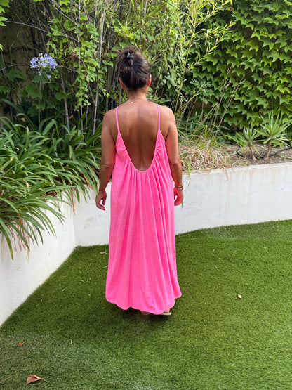 Robe longue éponge dos nu