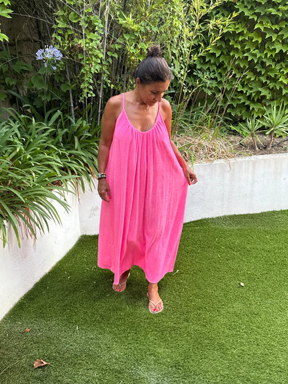 Robe longue éponge dos nu