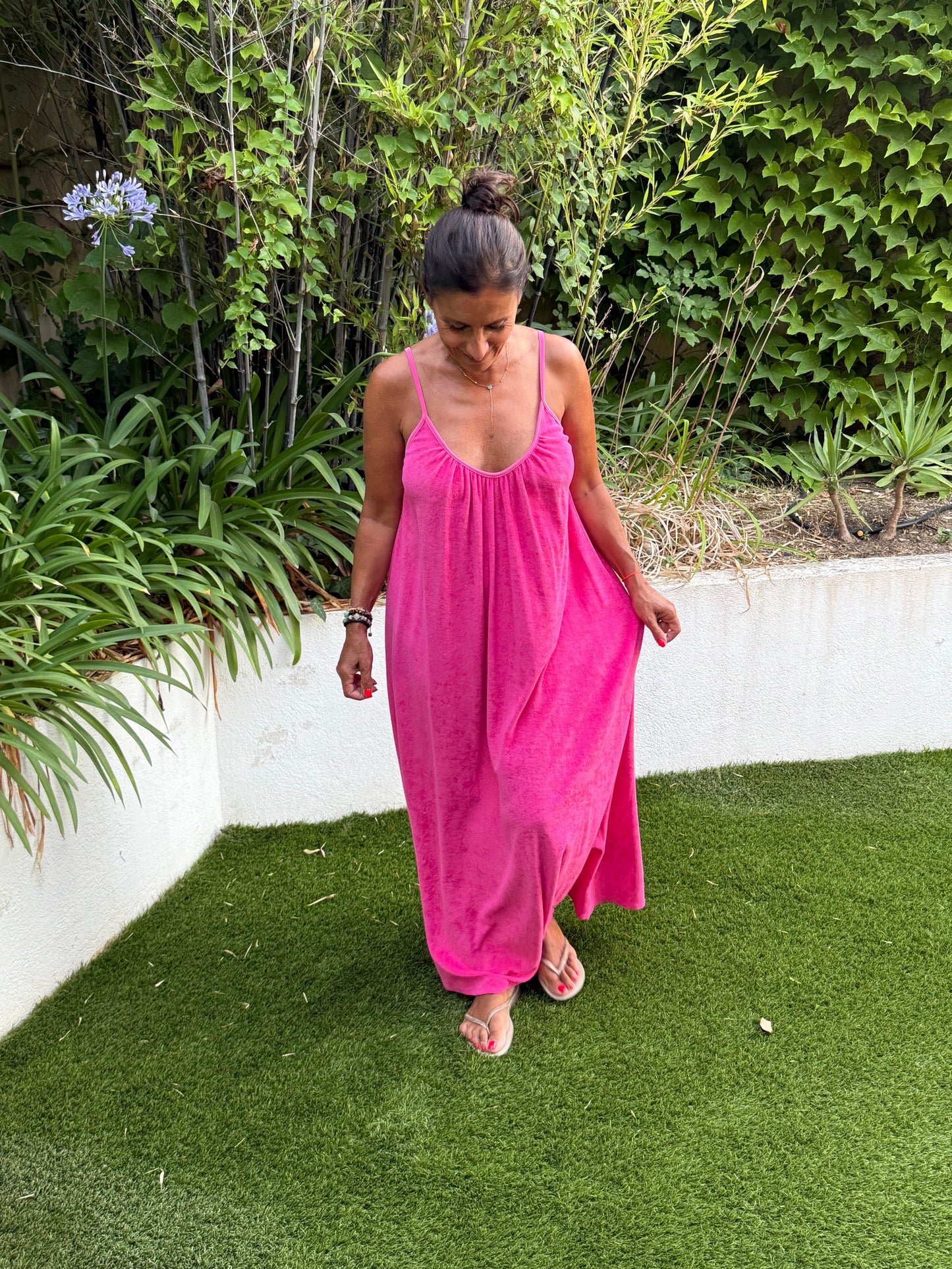 Robe longue éponge dos nu
