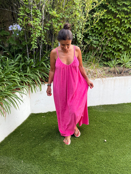 Robe longue éponge dos nu