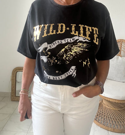 Tee-shirt 100% coton imprimé aigle "Wild Life" TU